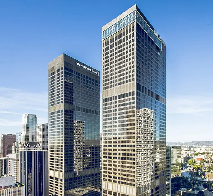 A modern corporate office building symbolizing financial growth and success.