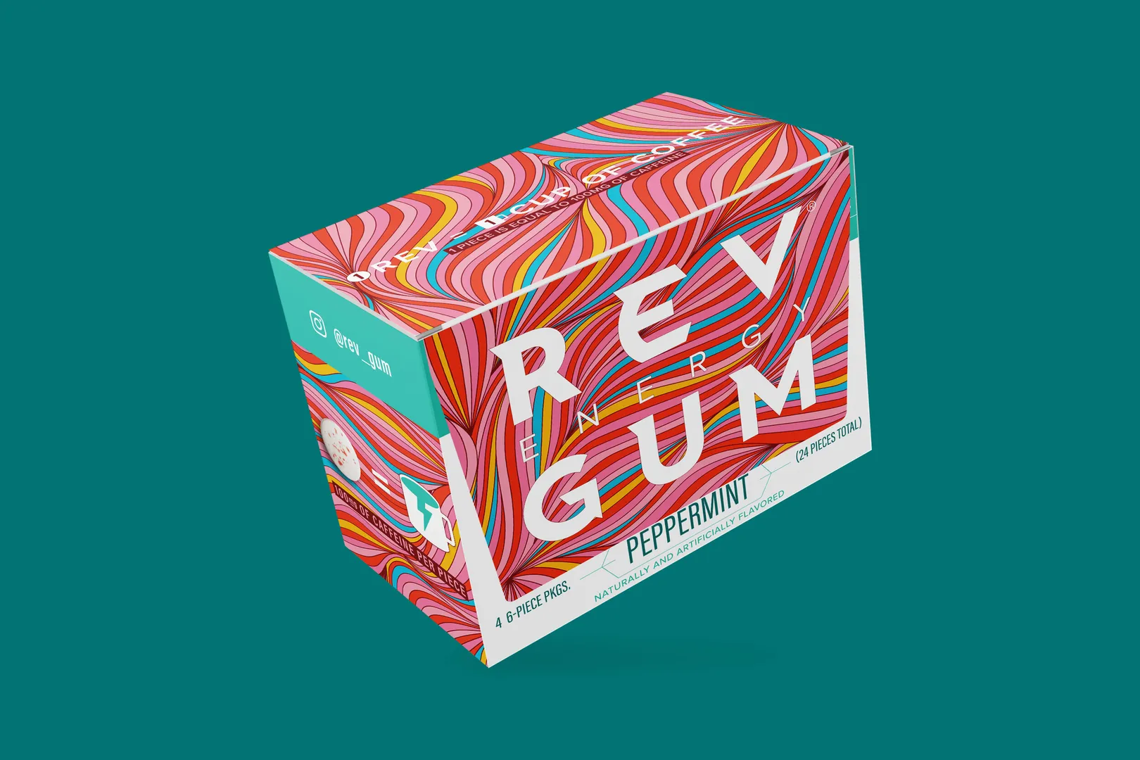 A chic display promoting HelloWhatever Gums as the on-set essential for top models.