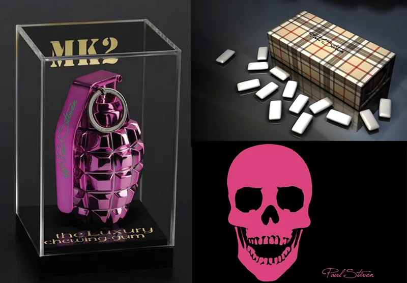 A stylized imagery of a grenade—a metaphor for the explosive energy boost in every piece of HELLO WHATEVER gum.